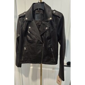 Levis Faux Leather Moto Womens Small Jacket New Black